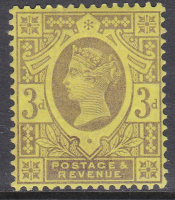 3d Spec K32(-) Unlisted Pale Purple Yellow Jubilee single UNMOUNTED MINT