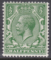 1912 George V d Green Sg351wj Watermark reversed single stamp UNMOUNTED MINT