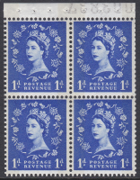 SB44a Wilding booklet pane Blue phos crowns Right perf type I UNMOUNTED MNT