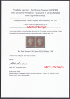 SG BS91 1d Red-Brown Plate 109 4 Margin HE-HF Unmounted Mint With MW Cert