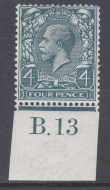 4d Royal Cypher Control B.13 Imperf MOUNTED MINT