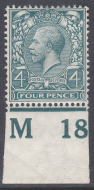 4d Royal Cypher Control M 18  Imperf MOUNTED MINT