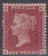 1858 Sg43 1d Penny Red plate 223 lettered K-B MOUNTED MINT