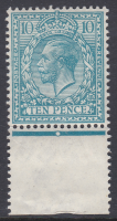 N31(5) 10d Pale Greenish Blue Royal Cypher Marginal Single Wmk Type III(3) U M