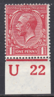 N16(2) 1d Deep Bright Scarlet Royal Cypher Control U22 Imperf U M