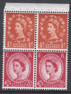 SB13a Wilding booklet pane crowns on white perf Iv UNMOUNTED MNT MNH